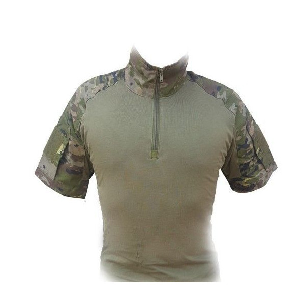 Camiseta de combate manga corta boscoso pixelado