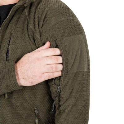 Alpha Tactical Jacket - Grid Fleece Foliage Green