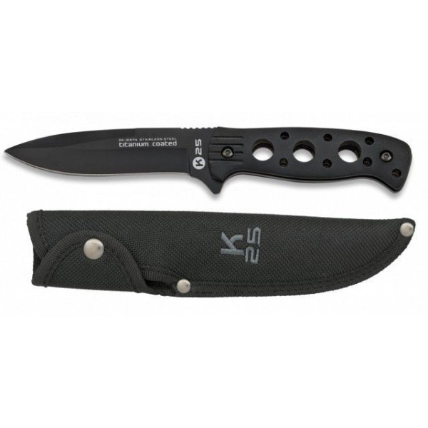 cuchillo k25 tactico con funda hoja 12cm