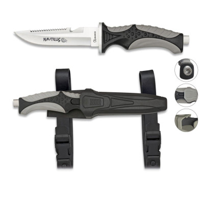 Cuchillo submarinismo negro nautilus