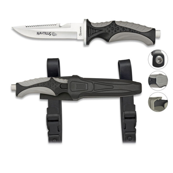 Cuchillo submarinismo negro nautilus