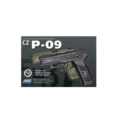 Pistola ASG CZ P-09 Rail GAS TAN