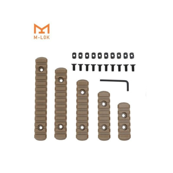 Set railes plastico M-lok 5/7/9/11/13 TAN