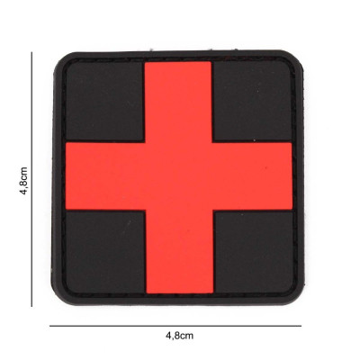 Parche PVC medico negro y rojo