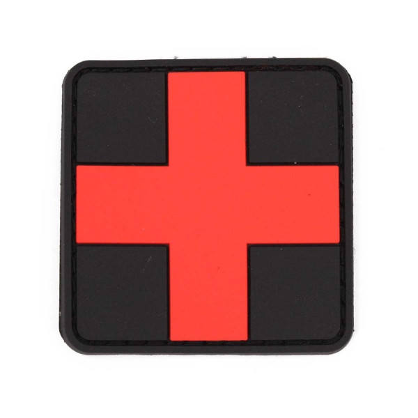 Parche PVC medico negro y rojo