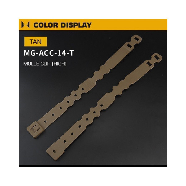 Molle clip long TAN