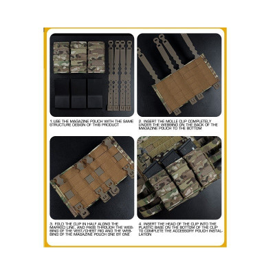 Molle clip long TAN