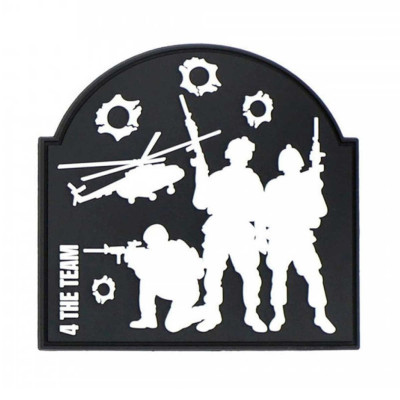 Parche pvc soldados helicoptero negro-blanco