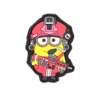 Parche PVC 3d Minion tactico Rosa