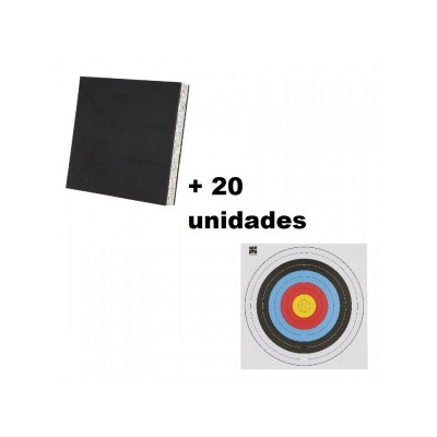 kit parapeto foam 60x60x10 + 20 dianas de papel