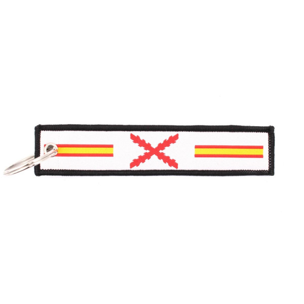 Llavero cinta rectangular Immortal borgoña blanco/negro