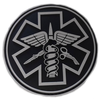 Parche paramedic redondo negro