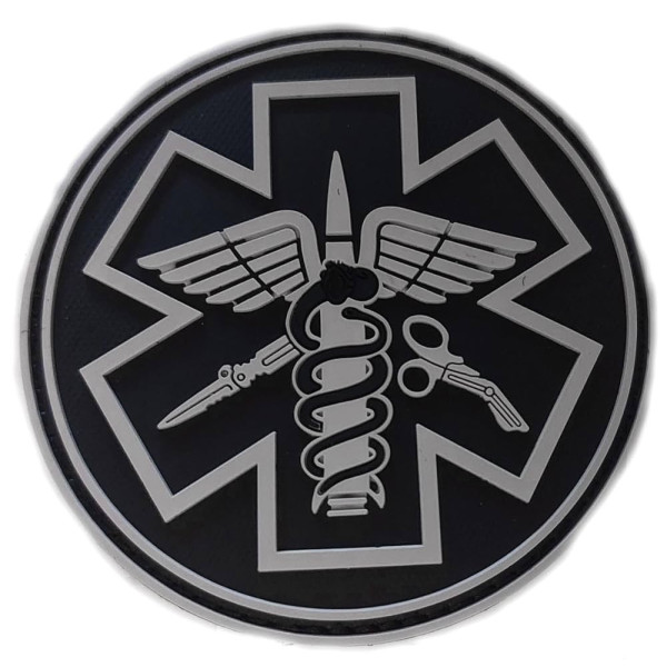 Parche paramedic redondo negro