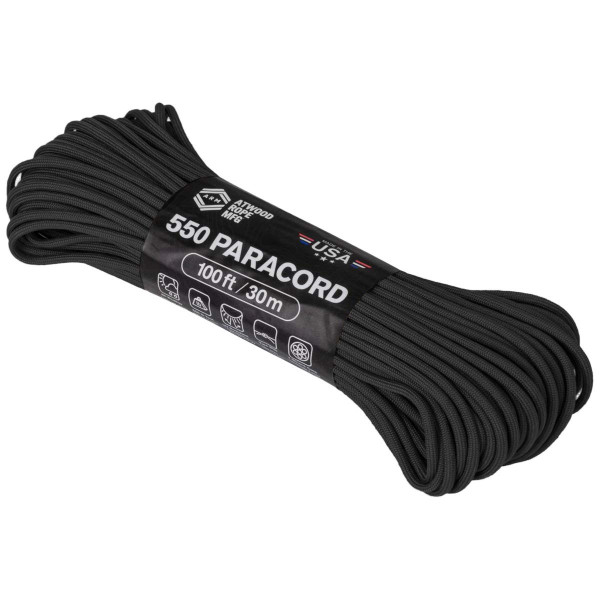 Paracord 550 negra 100ft