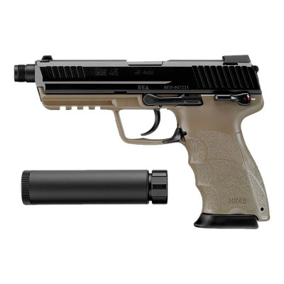 Pistola HK45 tactical negra tan