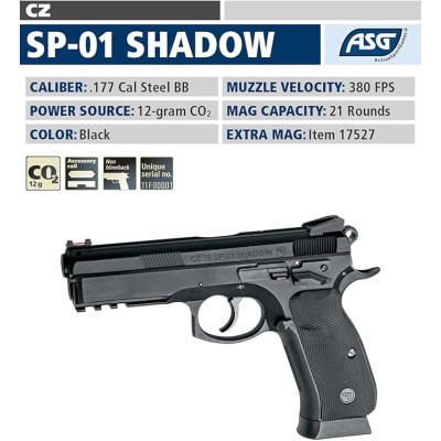 Pistola CZ SP-01 Shadow 4,5 Blowback Co2 bbs