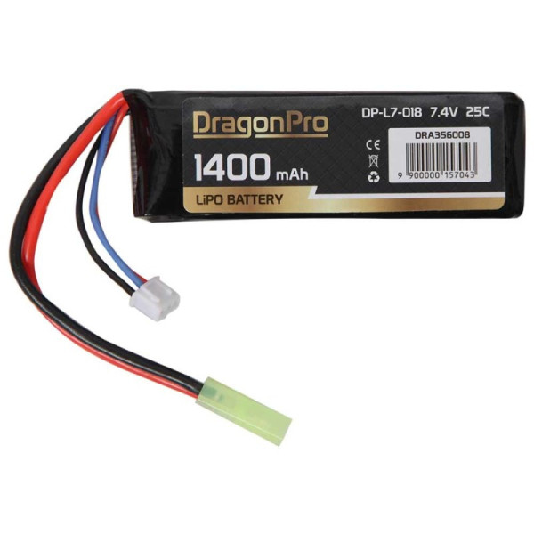 Bateria 7,4v 1400mah dragonpro 94x31x13