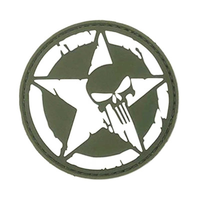 Parche pvc estrella punisher verde