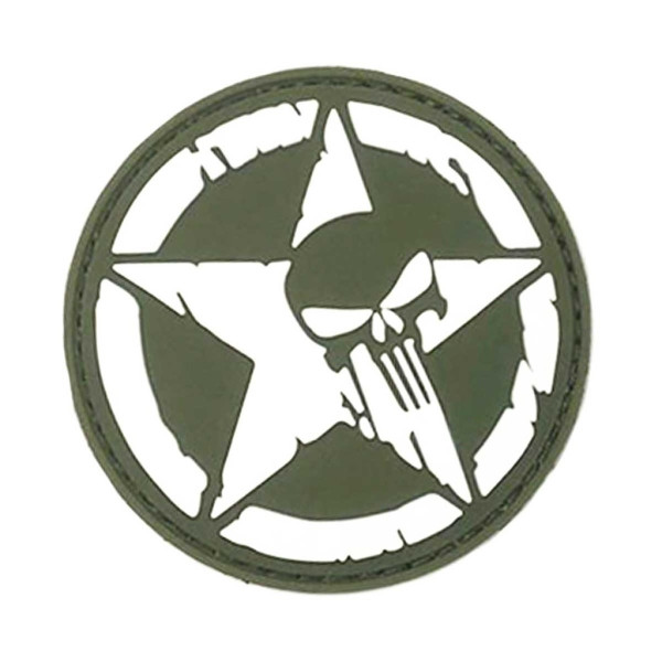 Parche pvc estrella punisher verde