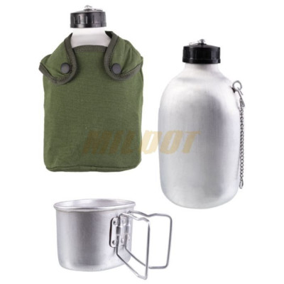 Cantimplora con cazo de aluminio y funda MILTEC