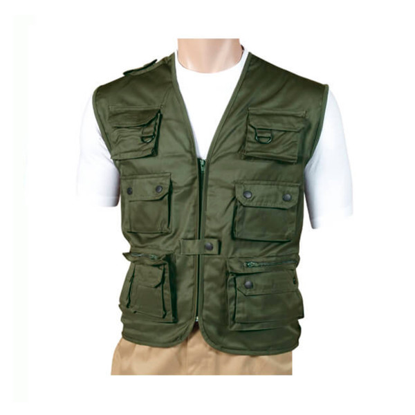 Chaleco safari multibolsillos verde