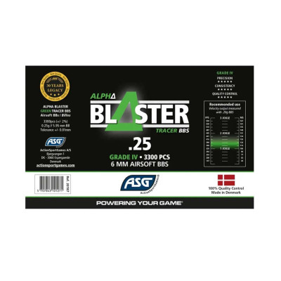 Bolas 0,25gr 3300 verde trazadoras blaster