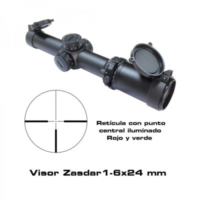 Visor Zasdar 1-6x24mm reticula iluminada.