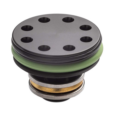 Cabeza piston AEG FPS ERGAL doble junta c/rodamientos negra