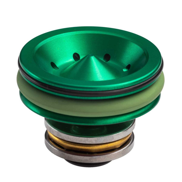 Cabeza piston AEG FPS ERGAL doble junta desv presion verde