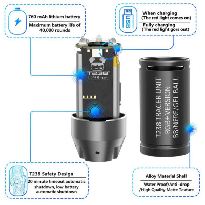 Silenciador trazador RGB negro