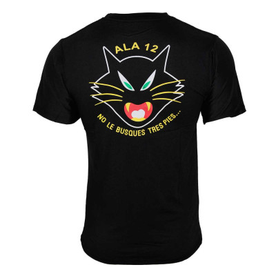 Camiseta negra ALA 12 gato