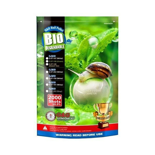 Bolas 0,33 2000bbs Blanca G&G